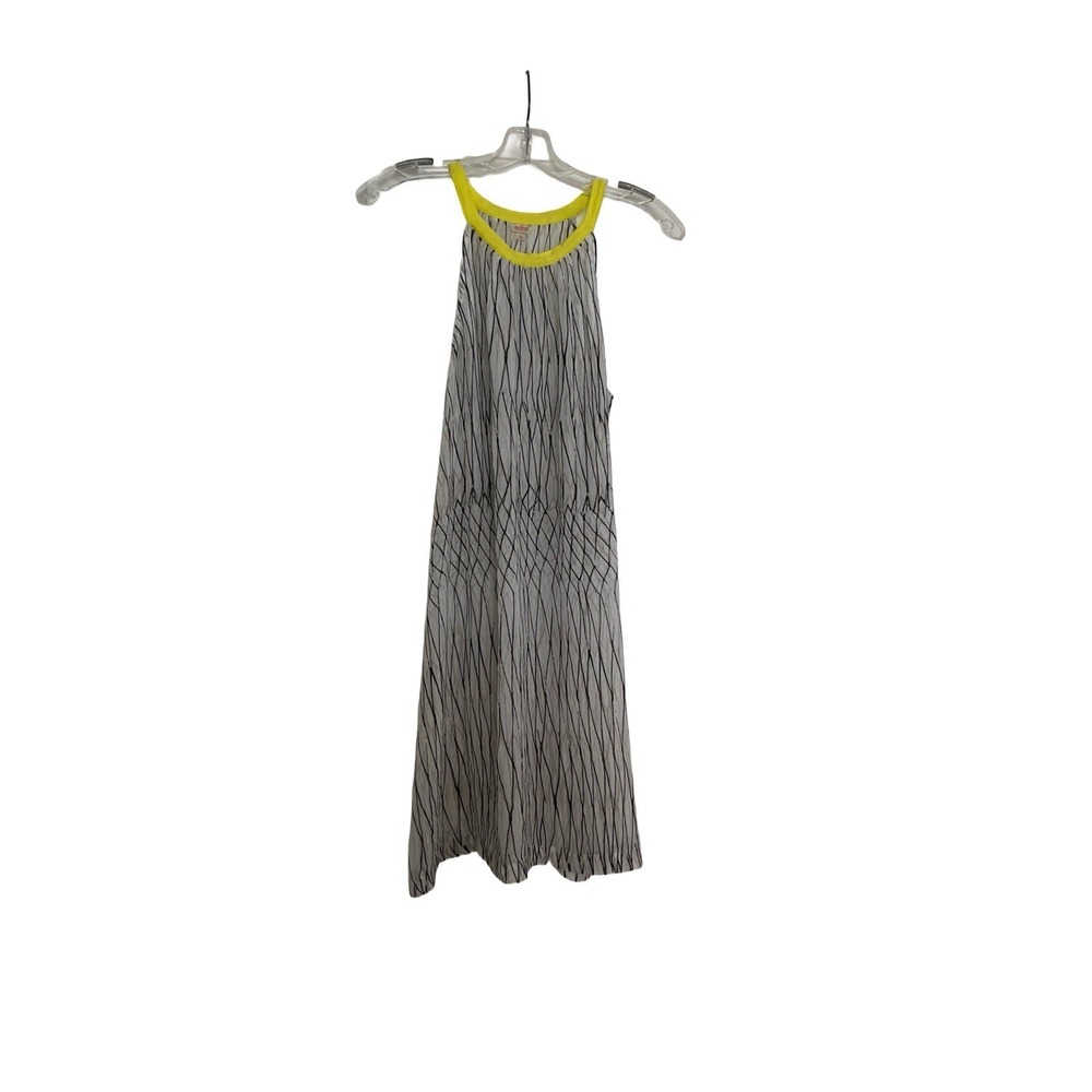 Echo Women's Bathing Suit Cover Up Dress Size Medium, Sheer Grey And Yellow